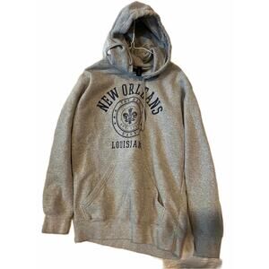Point Pullover New Orleans Lousiana Gray Loose Hoodie Mens S